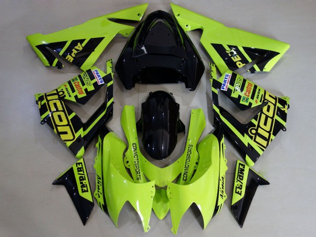 Purchase 2004-2005 High Viz Yellow and Black Kawasaki ZX10R Motorcycle Fairings UK