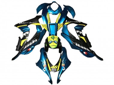 Purchase 2016-2020 Light Blue Yellow Shark Kawasaki ZX10R Abs Motorcycle Fairings UK