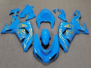 Purchase 2006-2007 Light Blue Gold Kawasaki ZX10R Motorcycle Fairings UK
