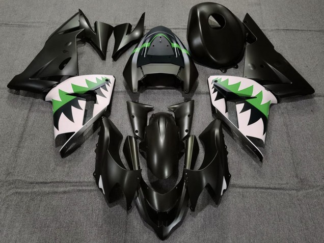 Purchase 2004-2005 Matte Black and Green Kawasaki ZX10R Motorcycle Fairings UK