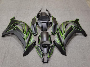 Purchase 2011-2015 Matte Black Green Lining Kawasaki ZX10R Motorcycle Fairings UK