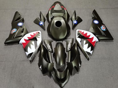 Purchase 2004-2005 Military Green Shark Kawasaki ZX10R Motorcycle Fairings UK