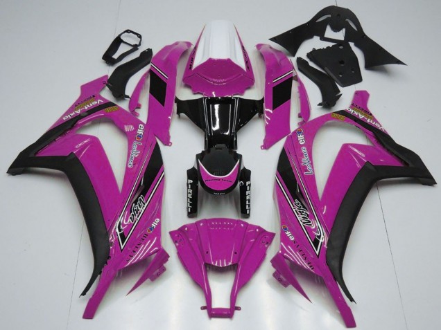 Purchase 2011-2015 White Pink Glossy Black OEM Style Kawasaki ZX10R Motorcycle Fairings UK