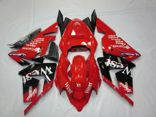 Purchase 2004-2005 Red West Kawasaki ZX10R Motorcycle Fairings UK
