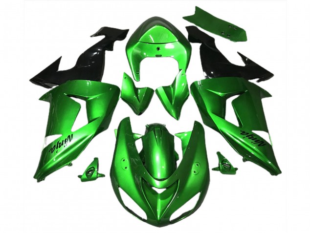 Purchase 2006-2007 Green Glossy Black Kawasaki ZX10R Motorcycle Fairings UK
