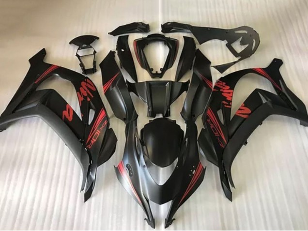 Purchase 2016-2020 Matte Black Red Ninja Kawasaki ZX10R Motorcycle Fairings UK