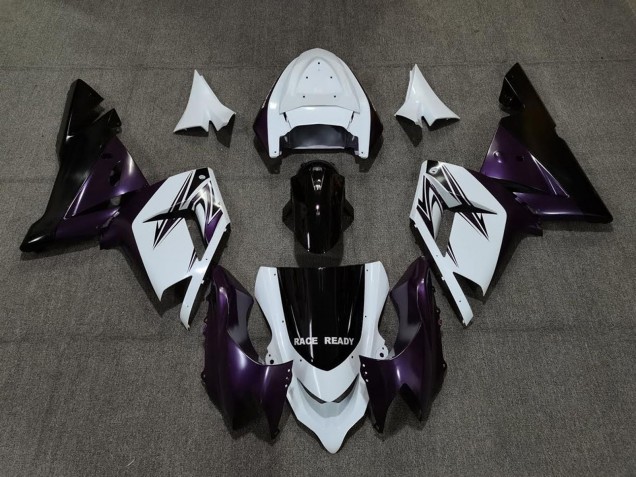Purchase 2004-2005 White Purple and Black Kawasaki ZX10R Motorcycle Fairings UK