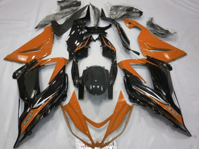 Purchase 2013-2018 Orange Glossy Black Kawasaki ZX6R Motorcycle Fairings UK