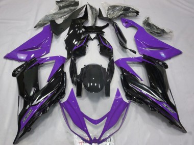 Purchase 2013-2018 Purple Glossy Black Kawasaki ZX6R Motorcycle Fairings UK
