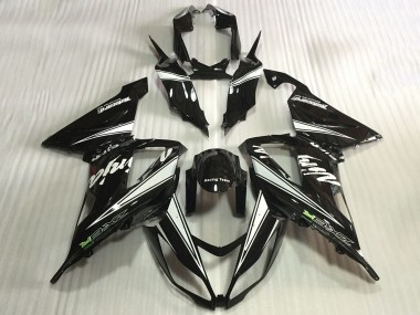 Purchase 2013-2018 Glossy Black White Kawasaki ZX6R Motorcycle Fairings UK