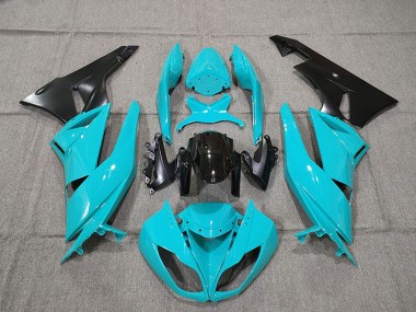Purchase 2009-2012 Blue Glossy Black Kawasaki ZX6R Motorcycle Fairing Kits UK