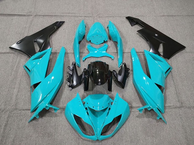Purchase 2009-2012 Blue Glossy Black Kawasaki ZX6R Motorcycle Fairing Kits UK