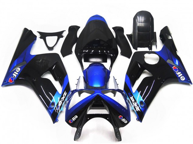 Purchase 2003-2004 Blue Glossy Black Elf Kawasaki ZX6R Motorcycle Fairings UK