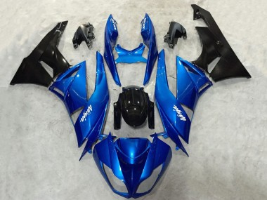Purchase 2009-2012 Blue Glossy Black Kawasaki ZX6R Motorcycle Fairing UK