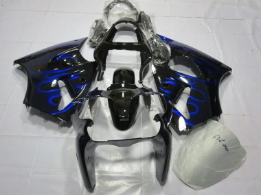 Purchase 2000-2002 Glossy Black Blue Flame Kawasaki ZX6R Motorcycle Fairing UK