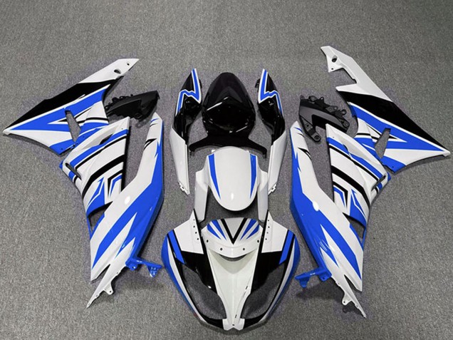 Purchase 2009-2012 White Blue Black Zag Kawasaki ZX6R Motorcycle Fairings UK