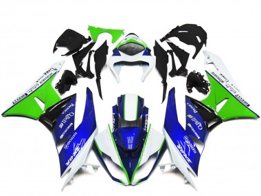 Purchase 2009-2012 White Green Blue Black Kawasaki ZX6R Motorcycle Fairings UK