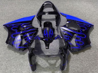 Purchase 2000-2002 Glossy Black Blue Flame Kawasaki ZX6R Motorcycle Fairings UK