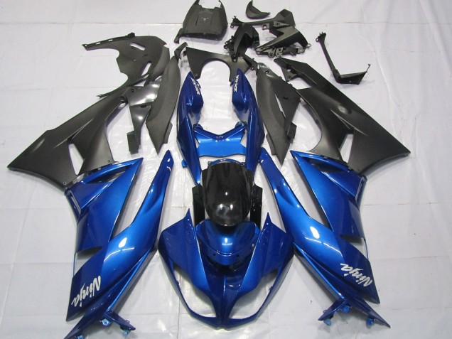Purchase 2009-2012 Blue Glossy Black Matte Black White Ninja Kawasaki ZX6R Motorcycle Fairings UK