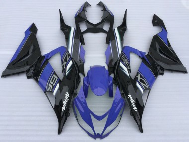 Purchase 2013-2018 Blue Black White Kawasaki ZX6R Motorcycle Fairings UK