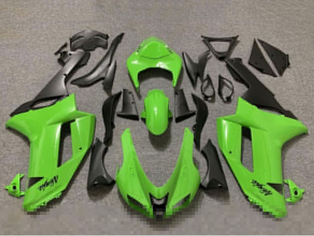 Purchase 2007-2008 Glossy Green and Matte Black Kawasaki ZX6R Motorcycle Fairings UK