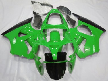 Purchase 2000-2002 Green Glossy Black Kawasaki ZX6R Motorcycle Fairings UK