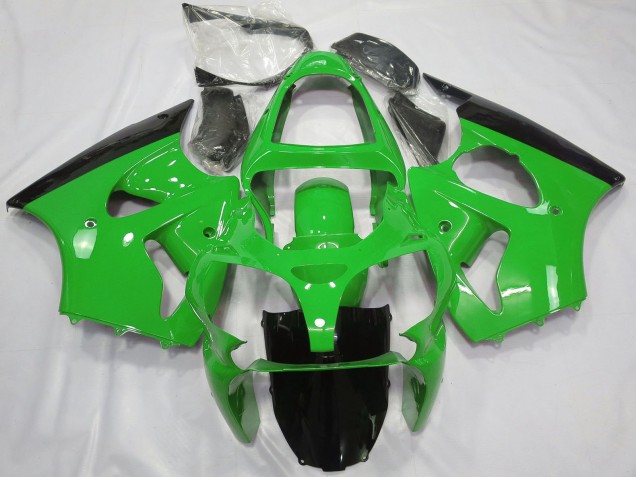 Purchase 2000-2002 Green Glossy Black Kawasaki ZX6R Motorcycle Fairings UK
