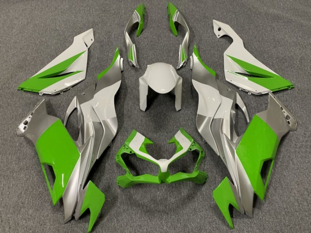 Purchase 2019-2022 White Silver Green Kawasaki ZX6R Motorcycle Fairings UK