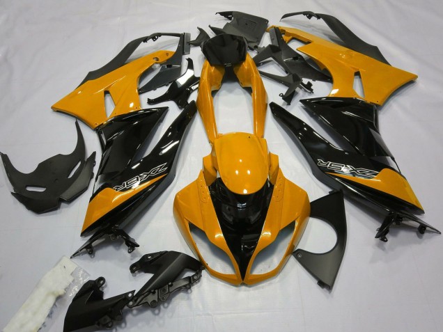 Purchase 2009-2012 Orange Glossy Black Kawasaki ZX6R Motorcycle Fairings UK