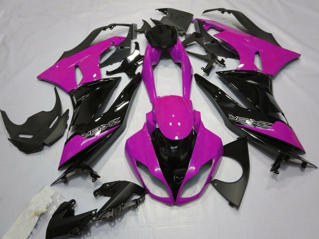 Purchase 2009-2012 Pink Glossy Black Kawasaki ZX6R Motorcycle Fairings UK