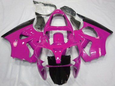Purchase 2000-2002 Pink Glossy Black Kawasaki ZX6R Motorcycle Fairings UK
