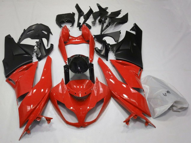 Purchase 2009-2012 Red Glossy Black Matte Black Kawasaki ZX6R Motorcycle Fairings UK