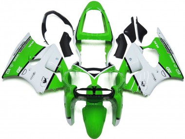 Purchase 2000-2002 White Green Black Bridgestone Silkolene Kawasaki ZX6R Motorcycle Fairings UK