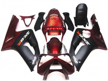 Purchase 2003-2004 Maroon Red Matte Black Kawasaki ZX6R Motorcycle Fairings UK