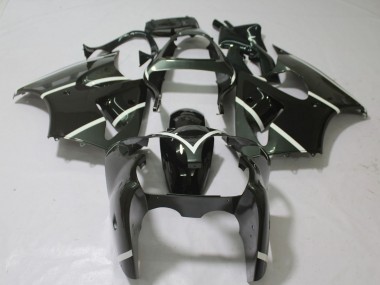 Purchase 2000-2002 Glossy Black White Kawasaki ZX6R Motorcycle Fairings UK
