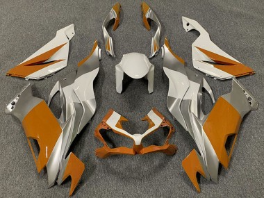 Purchase 2019-2022 White Silver Orange Kawasaki ZX6R Motorcycle Fairings UK
