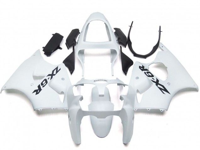 Purchase 2000-2002 Glossy White Kawasaki ZX6R Motorcycle Fairings UK