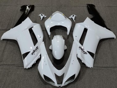 Purchase 2007-2008 Plain White Glossy Kawasaki ZX6R Motorcycle Fairings UK