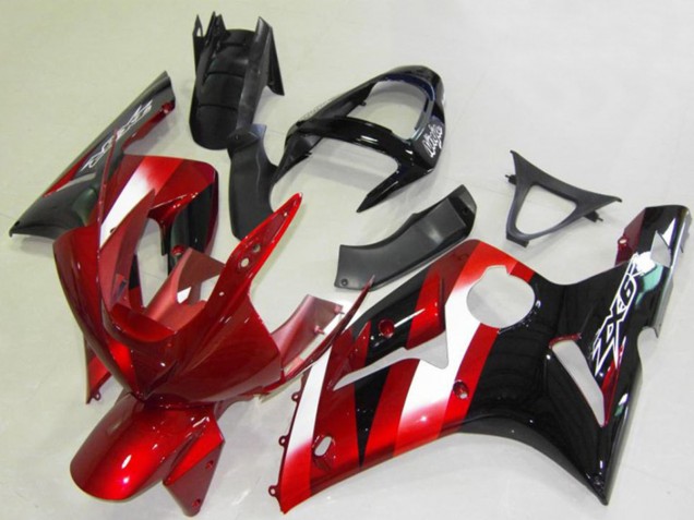 Purchase 2003-2004 Red White Glossy Black Kawasaki ZX6R Motorcycle Fairings UK