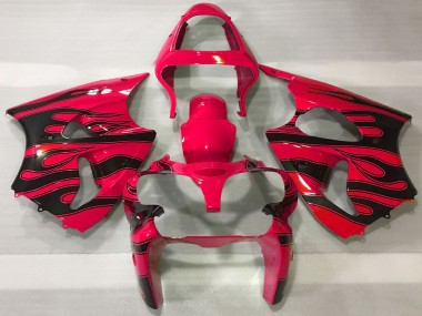 Purchase 2000-2002 Red Black Flame Kawasaki ZX6R Motorcycle Fairings UK