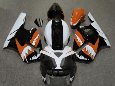Purchase 2002-2006 Orange Black White Shark Kawasaki ZX12R Motorcycle Fairings UK