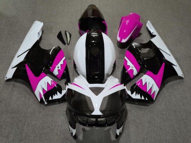 Purchase 2002-2006 Pink Black White Shark Kawasaki ZX12R Motorcycle Fairings UK