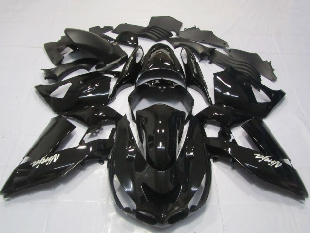 Purchase 2006-2011 Glossy Black White Ninja Kawasaki ZX14R Motorcycle Fairings UK