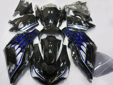 Purchase 2012-2024 Glossy Black Blue Kawasaki ZX14R Motorcycle Fairings UK
