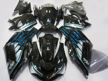 Purchase 2012-2024 Glossy Black Light Blue Kawasaki ZX14R Motorcycle Fairings UK