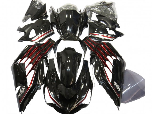 Purchase 2012-2024 Glossy Black Red Kawasaki ZX14R Motorcycle Fairings UK