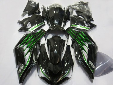 Purchase 2012-2024 Glossy Black Green Kawasaki ZX14R Motorcycle Fairings UK