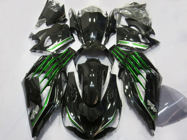 Purchase 2012-2024 Glossy Black Green Kawasaki ZX14R Motorcycle Fairings UK