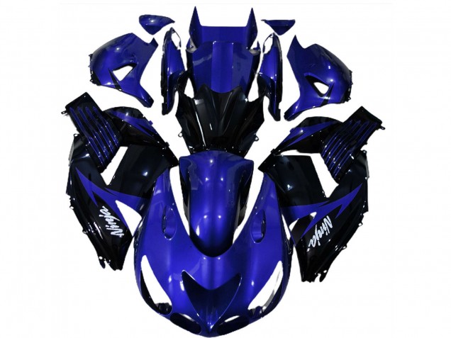 Purchase 2006-2011 Blue Glossy Black White Ninja Kawasaki ZX14R Motorcycle Fairings UK