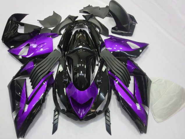 Purchase 2006-2011 Purple Glossy Black Kawasaki ZX14R Motorcycle Fairings UK